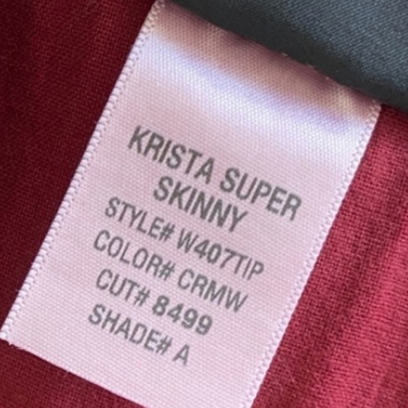 HUDSON Krista Super Skinny Jeans Coated Burgundy size 29 Inseam 30 Autumn Fashio - Picture 6 of 7